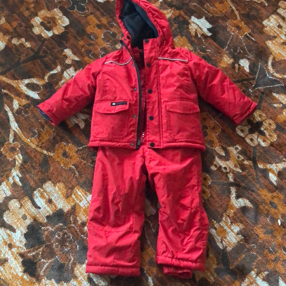 Red snow suit